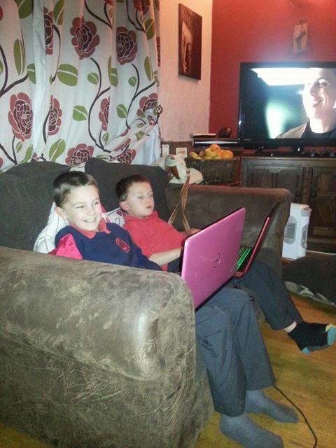 Photo: Right boys lets do ur homework... fin and logan have both said no playing games is more fun...