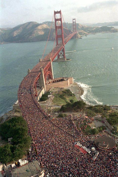 Photo: Happy Birthday Golden Gate Bridge! 75 today and looking beautiful as ever. Who remembers this celebration on her 50th?