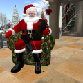 Me sitting on Santas Knee 001