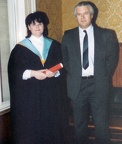 Elaine Cowan Lucas Graduation 1988 with her Dad