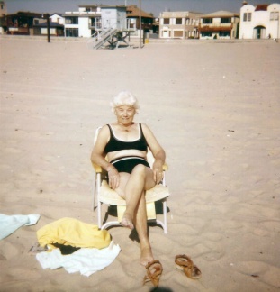 Mum on the beach Hermosa 1985